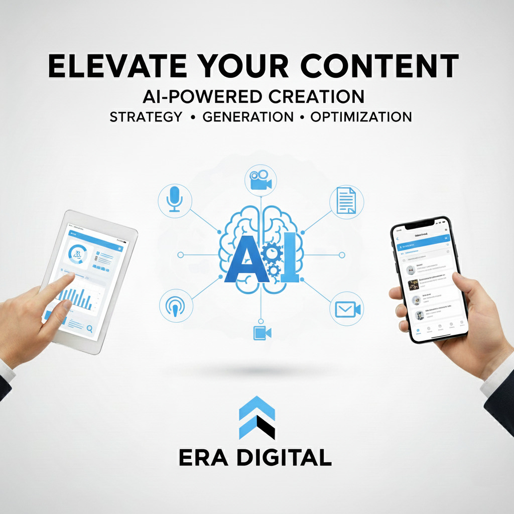 "Professional content creation team at Era Digital filming and designing brand assets."